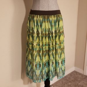 Stretch Crepe Overlay Tulle skirt